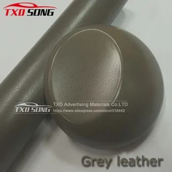 

Good gray grey Beige leather pattern PVC adhesive vinyl wrap film sticker for auto car body internal decoration vinyl wrap