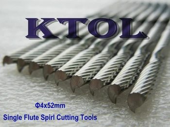 

Longer 4x52MM Single Flute Spiral Bits Endmill Cutter,High-Polished Tungsten Carbide CNC Cutters for Wood, CNC Router Blade Bit