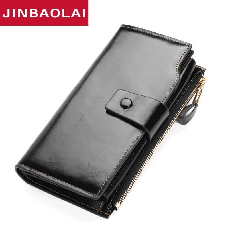 

Hot Women Clutch Wallet New Genuine Leather Wallet Female Long Wallet Women Zipper Purse Strap Coin Purse For IPhoneX Coin Purse