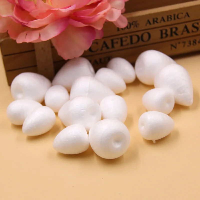 50PCS DIY Craft White Drop Flower Stamen Modelling Polystyrene Styrofoam Foam Balls For Christmas Wedding Party Gifts Decoration