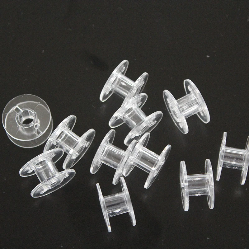 

10pcs Clear Plastic Empty thread Spools Bobbins For Brother Janome Singer Sewing Machines 10