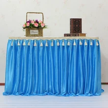 Синий, зеленый, фиолетовый, белый, шелк льда, банкетный стол, юбка, свадебный фон, скатерть для стола, свадьба 75 см, высота