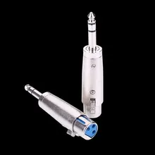 K3P Tomada XLR de 3 Pinos Fêmea Para 6.5 Dual Channel Masculino Conventer Áudio Jack Ligue 6.5