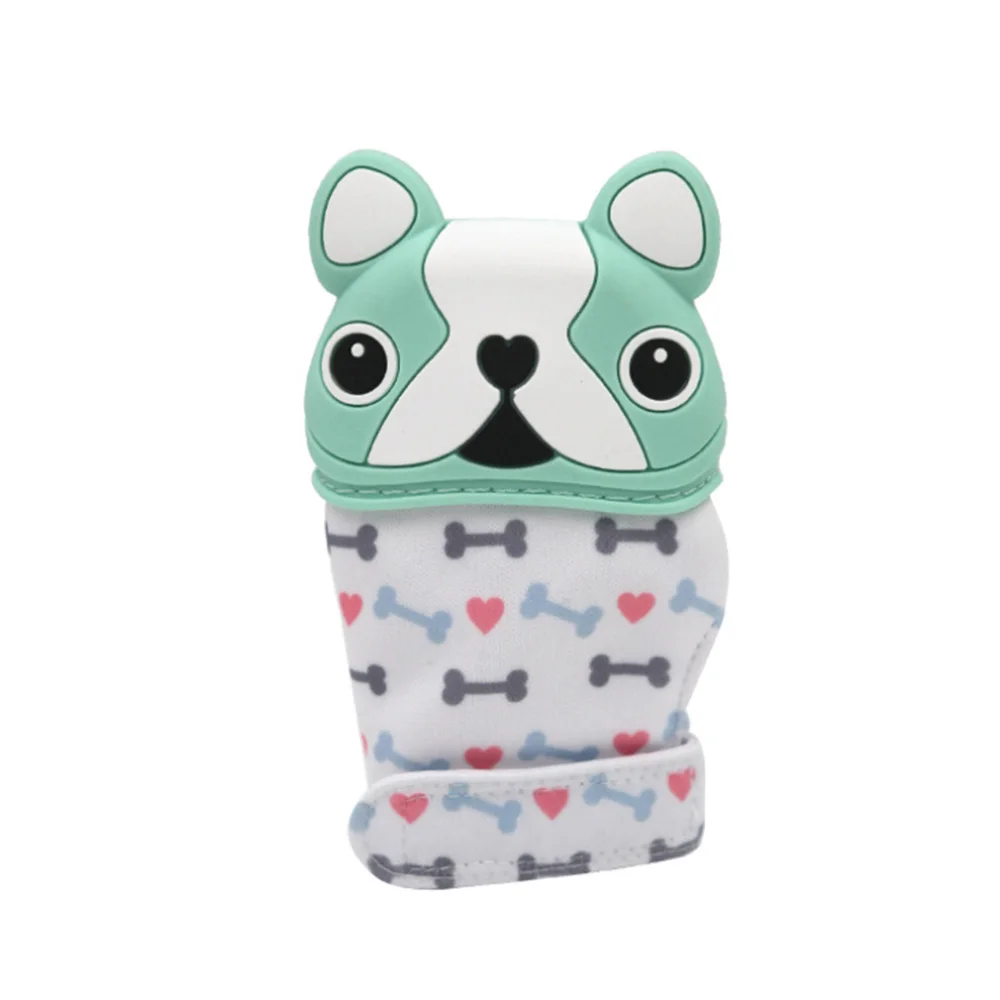 Children s Cartoon Silicone Teether Baby Pacifier Glove Newborn Dog Anti-Bite Glue Gloves Baby Anti-Eat Hand Molar