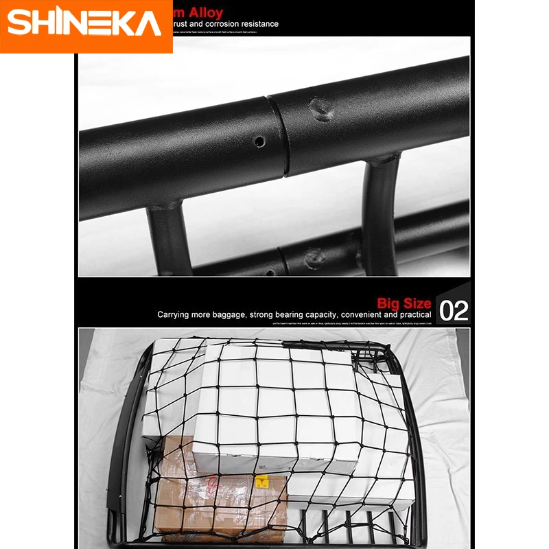 SHINEKA رف سقف سيارة حامل الحقائب تخزين البضائع إطار ل جيب البوصلة/المتمرد/جراند شيروكي/شيروكي/باتريوت 2011-2016