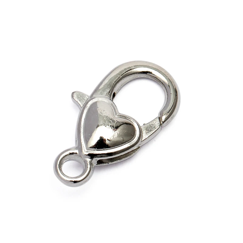 5 27x13mm Large Antique Silver Pewter Striped Heart Lobster Claw Clasps 