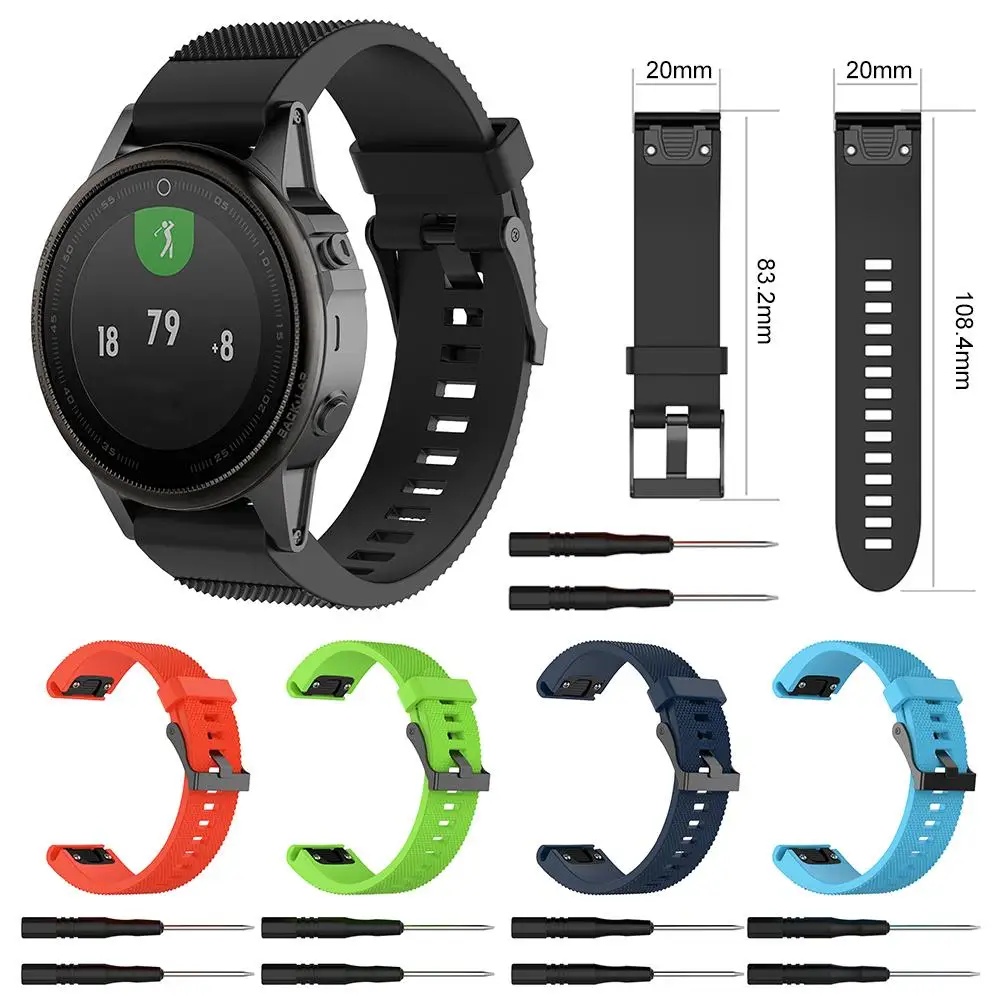 

22mm Silicone Wrist Band Strap Bracelet For Garmin Fenix 5 Forerunner 935 Quatix 5 Approach S60 GPS Smart Watch W/Tool