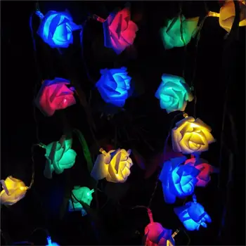 

1.2M Rose Flower Fairy String Lights for Wedding Party Christmas Rose Flower String Lights FairyRed/RGB/Warm White LED Night