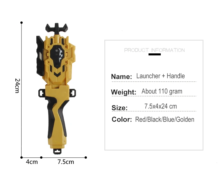 Пусковая установка для Bey Blade Burst, светильник на руль, гироскоп, двусторонняя ручка, пусковая установка- 333548