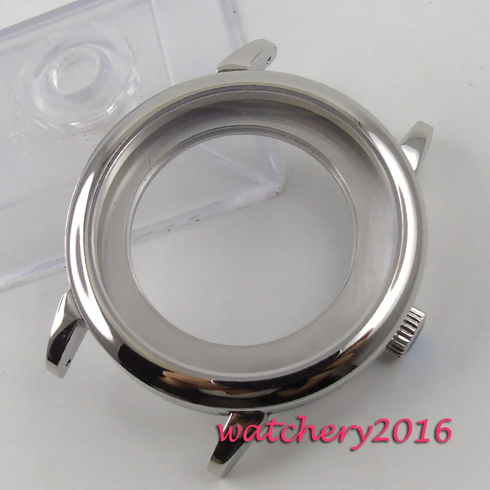 

40mm parnis 316L steel silver automatic Watch Case fit ETA 2824 2836 Movement
