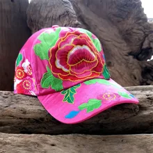 Национальный Ветер вышивка цветы бейсбольная бейсболка с возможностью регулировки размера шляпы для женщин 115