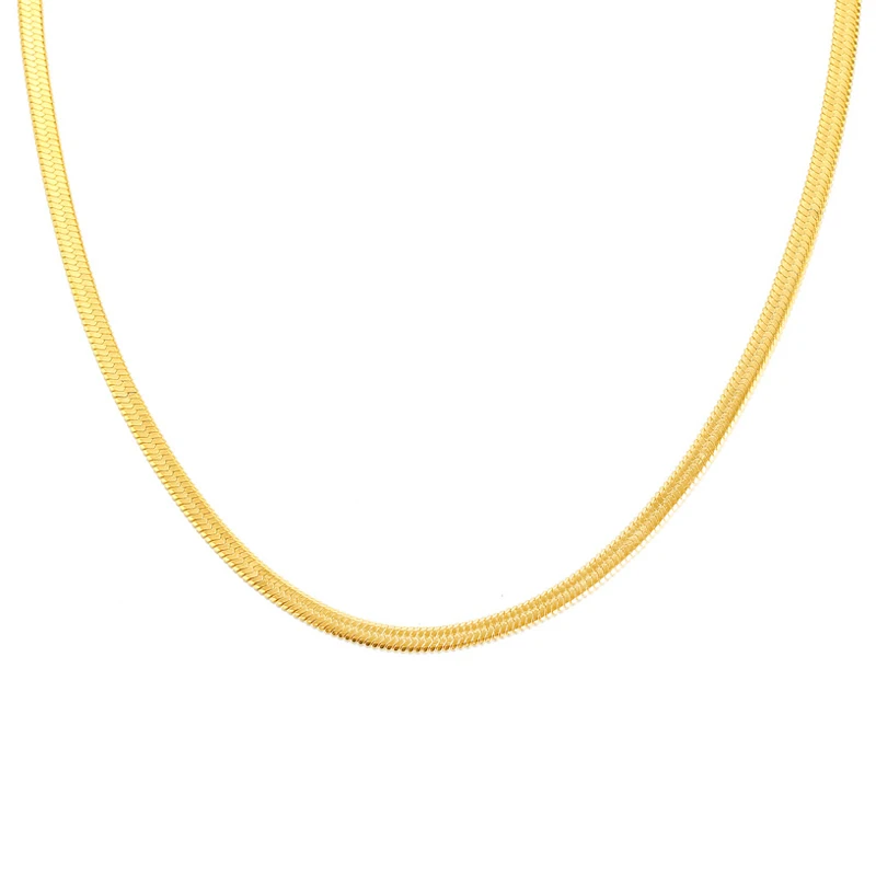 Mostyle золото и серебро 4 мм регулируемый плоский змеиная цепочка колье для женщин из нержавеющей стали ожерелья элегантный уличная одежда ювелирные изделия - Окраска металла: Gold