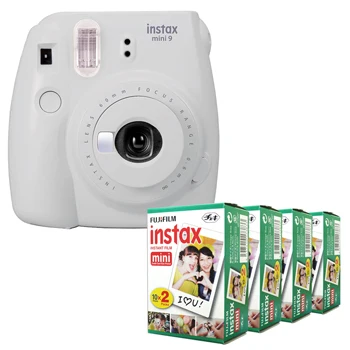 Fujifilm Instax Mini 9 мгновенная камера серии+ Fuji Instax Мини белая кромка мгновенная пленка 80 листов - Цвет: Smoky White