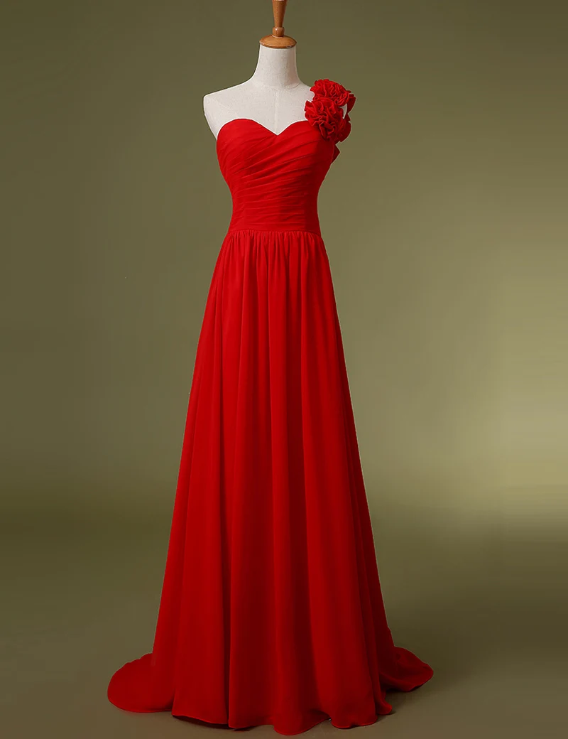 Wedding Red And Black Bridesmaid Dresses red black bridesmaid dresses online shopping the world largest simple one shoulder handmade flowers sweetheart chiffon long formal dress vestido de
