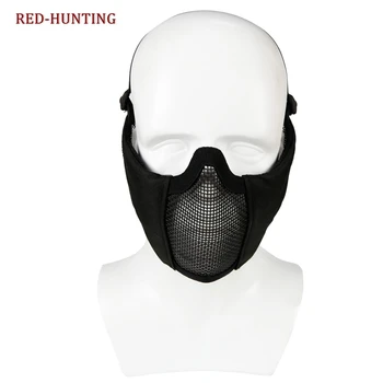 

Durable 6" Foldable Half Face Airsoft Mesh Mask with Ear Protection, Military Tactical Lower Face Protective Mask