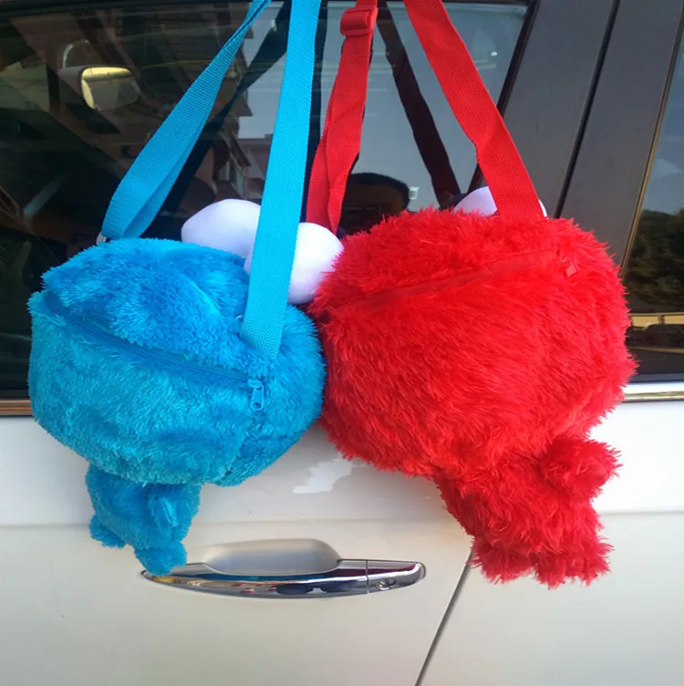 Большой милый мультфильм Улица Сезам плюшевые рюкзак Elmo Cookie Monster животные кукла для детей обувь девочек Подарки