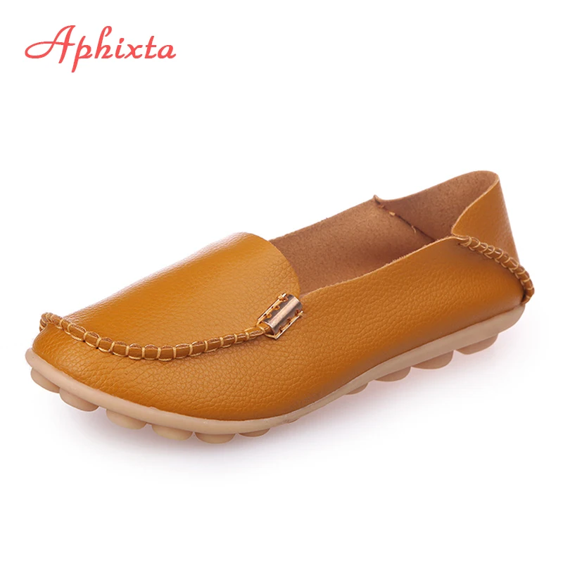 yellow leather flats womens