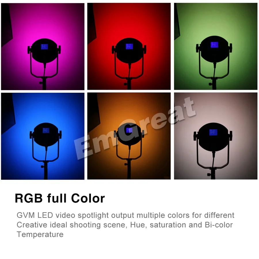 GVM RGB-150S COB RGB Полноцветный Светодиодный светильник для видеосъемки CRI 95+ TLCI 95+ двухцветный 2000 K-5600 K с регулируемой яркостью для фото видео студии DSLR