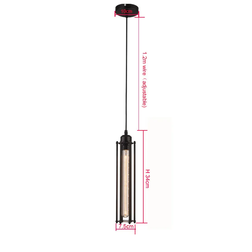 Olightin Black Iron Hanging Northern American Style Pendant Light Lampararh LOFT Vintage pendant lamp for dining room restaurant