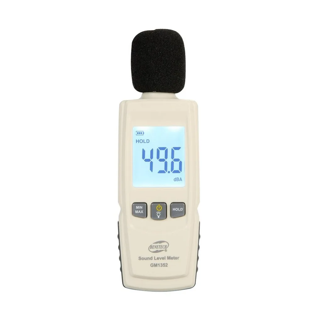 BENETECH GM1352 30-130dB цифровой измеритель шума уровня звука аудио контроль громкости детектор децибелов дБ с ЖК-подсветкой