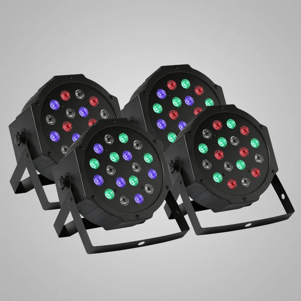 

4pcs Packaged High quality 18x3w LED Par Light DJ indoor LED Stage Lights 110V