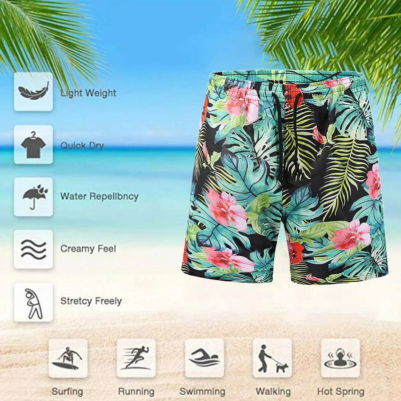 Модные пляжные шорты Мужская одежда для плавания плавки быстросохнущие пляжные купальные костюмы праздничные шорты