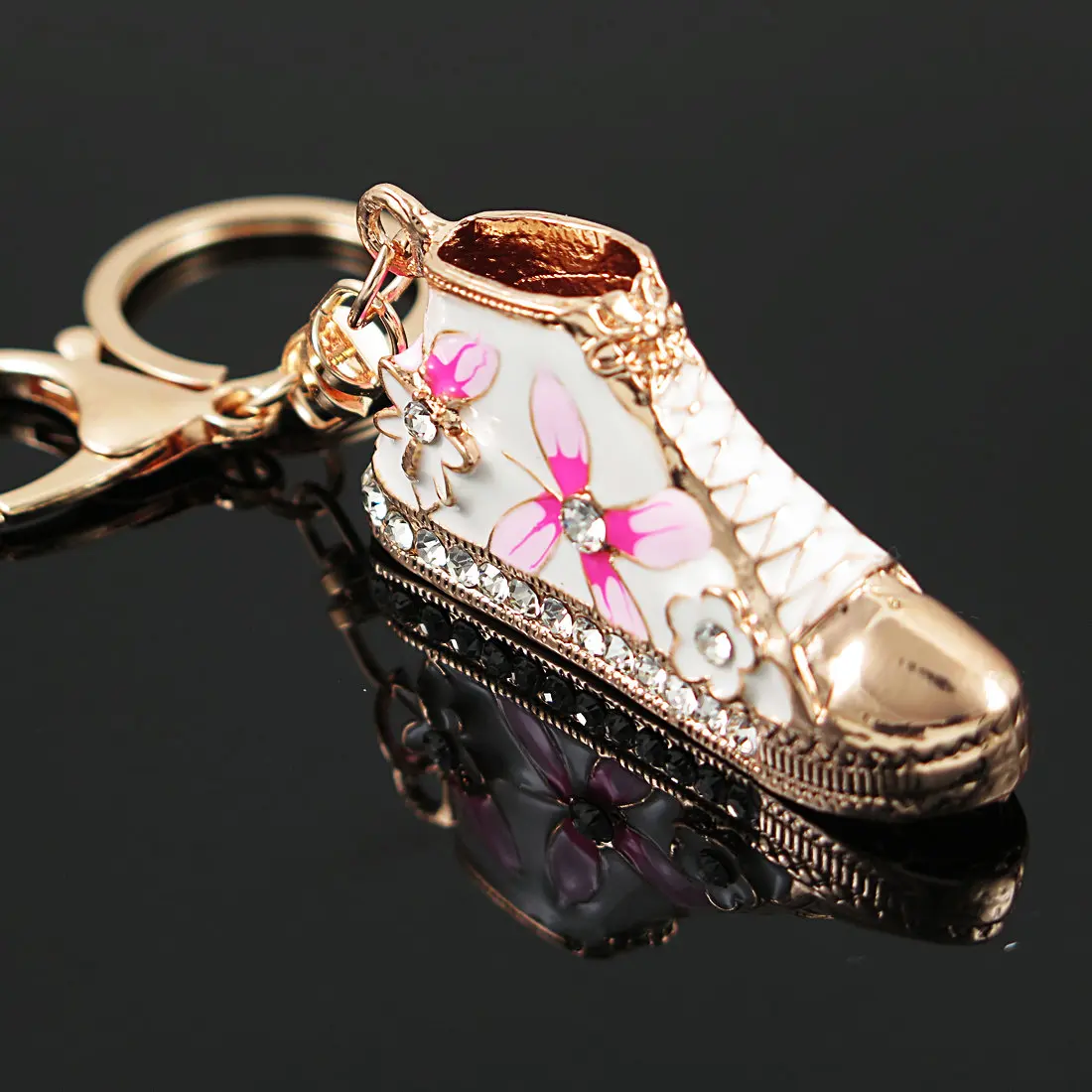 TianBo Изысканный милый мини сплав кристалл эмаль цветок обуви брелок сумка Шарм брелок сапог ювелирные изделия