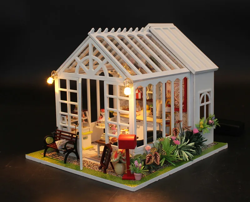 

DIY Dollhouse Miniature Cake Shop House Kit w/ Music Light Cover Novelty Gags Practical Jokes Building For Kids Childern Toys