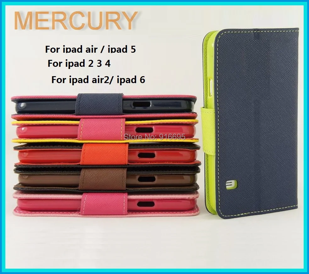 Корейский MERCURY кожа чехол для Apple iPad 2 / 3/4 воздушный 5 air2 iPad6 с держателем и