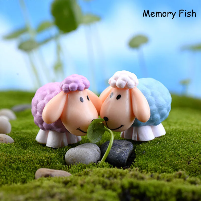 

12 pcs/4 Color/4 Design, 2.5 x 3 cm Cute Mini Cartoon Sheep Home Decor Garden Miniature Ornaments Anime Action Figures kids Toys