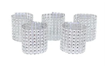 

50pcs/lot rhinestone napkin rings for wedding table decoration,nickle or rose gold plating