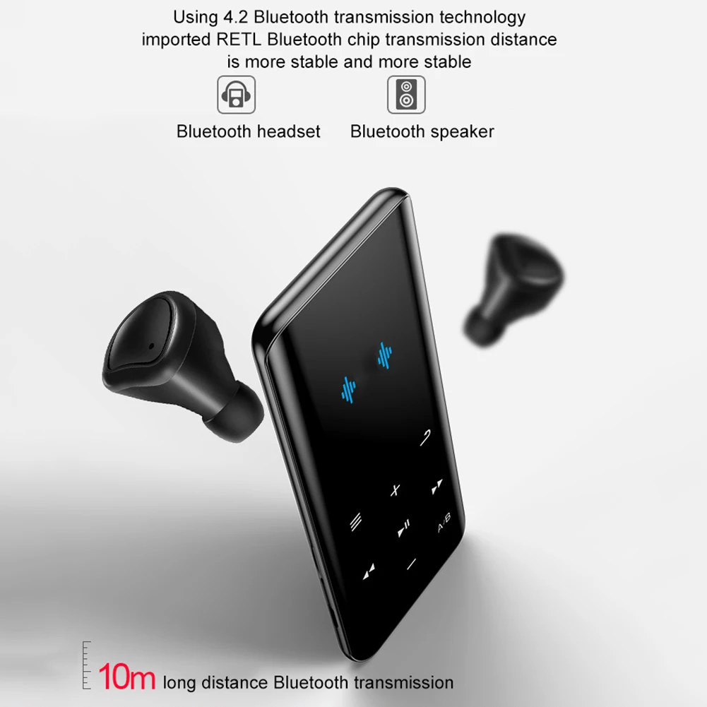 Bluetooth FM сенсорный экран MP4 музыкальный плеер Hi-Fi спортивный Flac Walkman с fm-диктофоном видео обзор изображения динамик