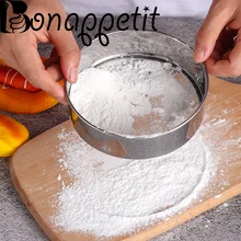 1 шт. утолщенный из нержавеющей стали Мука сито дуршлаг порошковый фильтр сахара сетка просеивающий фильтр выпечка торта инструменты