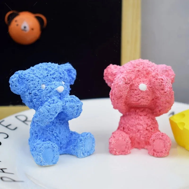 3D мини медведь Силиконовые Мыло Свеча Плесень штукатурка глина формы для ароматерапии DIY помадка торт плесень сахарное ремесло инструмент изготовление мыла, свеч