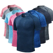 Летняя быстросохнущая одежда для мужчин и женщин с короткими рукавами и походом для бега фитнеса большая спортивная футболка для улицы