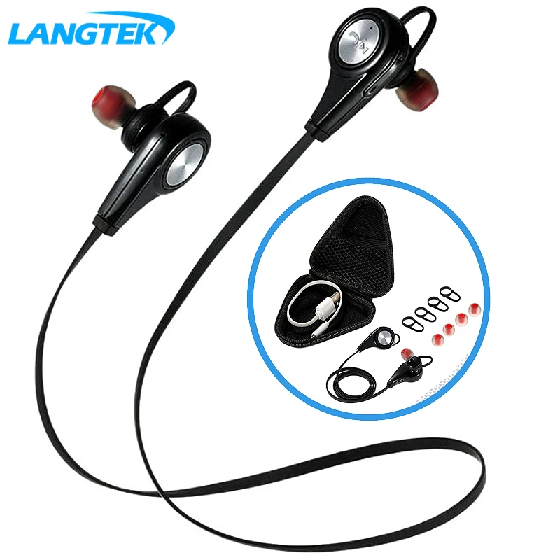 

LANGTEK Stereo Earphone with Microphone for iPhone7 plus Android Sports Bluetooth Headsets CSR4.1 W9 Wireless Headphones