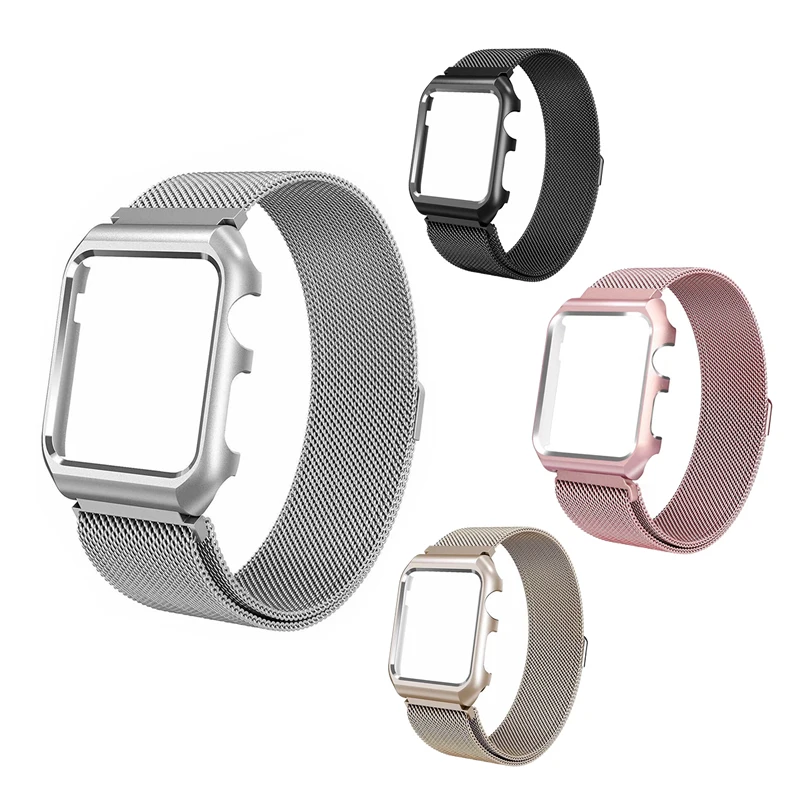 Milanese Loop часы браслет ремень с металлический корпус 38 мм 42 мм для Apple Watch iWatch серии 1/2/3 ремешок