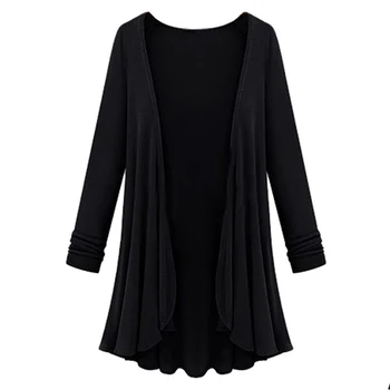 

Open Stitch Women Autumn Coat Over Size Ladies Long Sleeve Thin Cardigan Irregular Female Sweater Elegant Outerwear Plus size