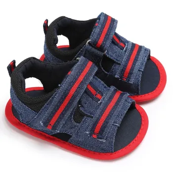 

New Arrival Casual Stitching Boys cloth Sandals High Quality Outdoor fabric shoes Baby Shoes Anti-slip hook and loop Sandals