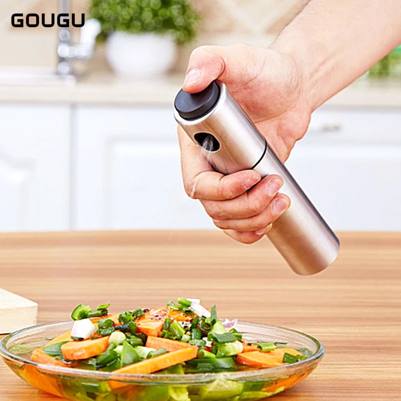 

Stainless Steel Barbecue Oil Spray Oil Dispenser Creative Olive Oil Bottle Cooking Tools Kitchen Accessories