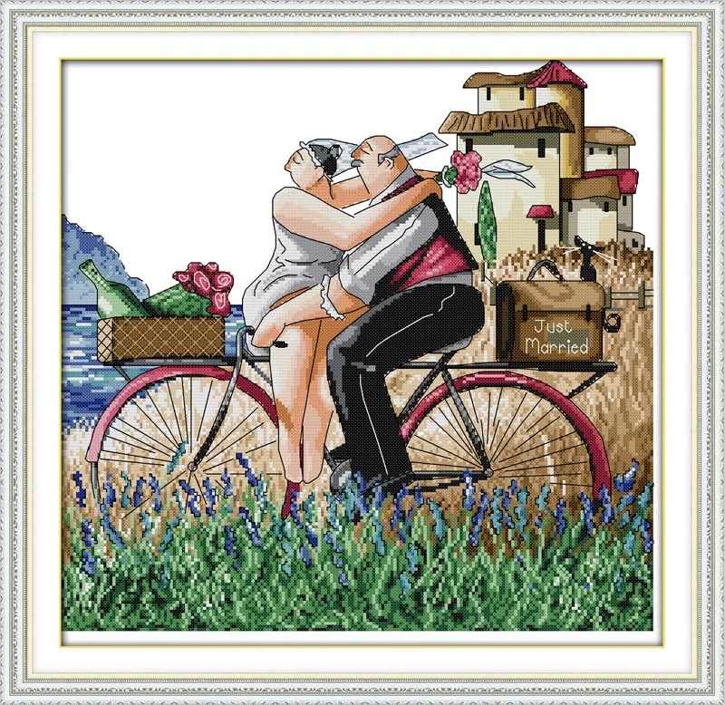 

We got married, counted printed on fabric DMC 14CT 11CT Cross Stitch kits,embroidery needlework Sets Home Decor