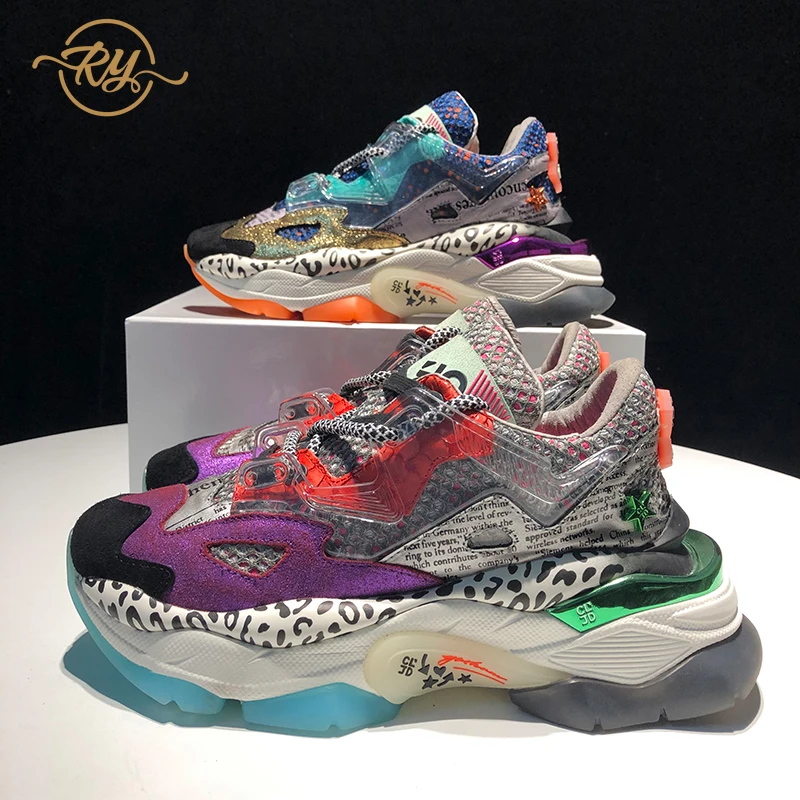 

RY-RELAA womens sneakers shoes 2018 fashion white sneakers luxury shoes women designers Genuine Leather women platform shoes