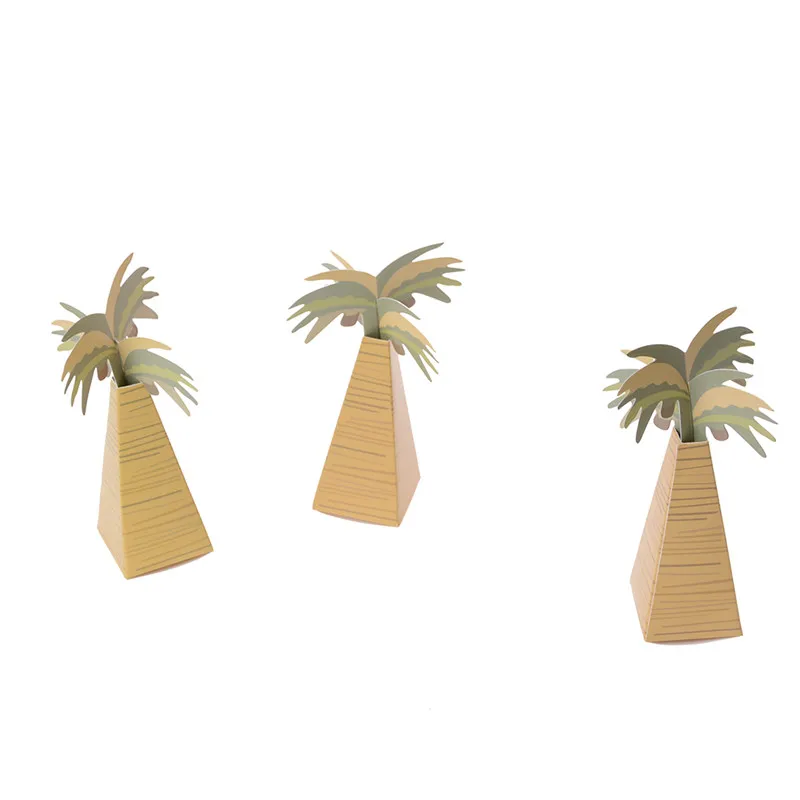 

12pcs Coconut Palm Tree Baby Shower Favor Box Wedding Accessories Favors and Gifts Rustic Wedding Favor Box