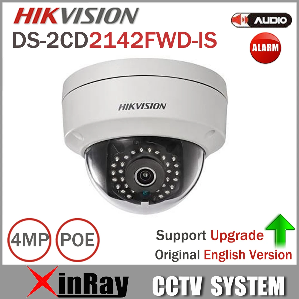 Hikvision DS 2CD2142FWD IS 4MP POE IP Камера день/ночь инфракрасный 3D DNR 3 оси регулировки IP67 IK10