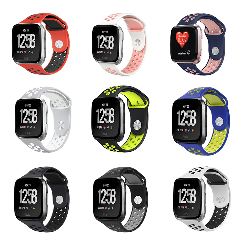 Fitbit Versa Bands Sport Silicone Replacement Breathable Strap Bands for New Fitbit Versa Smart Fitness Watch (24)