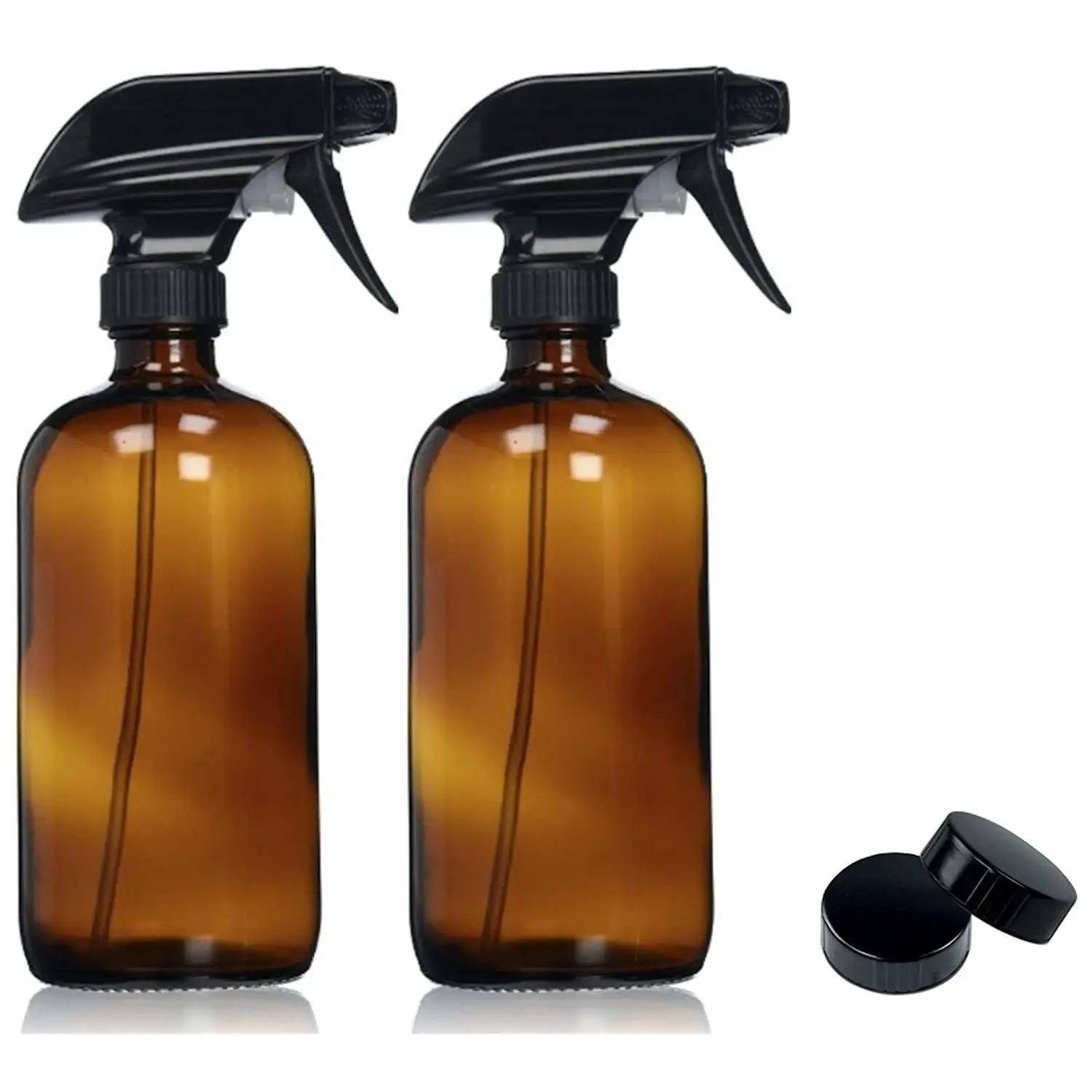 Online Kosong Amber Kaca Semprot Botol dengan Label (2 Pack)  Isi Ulang Wadah untuk Minyak Esensial Produk Pembersih atau Aromathe