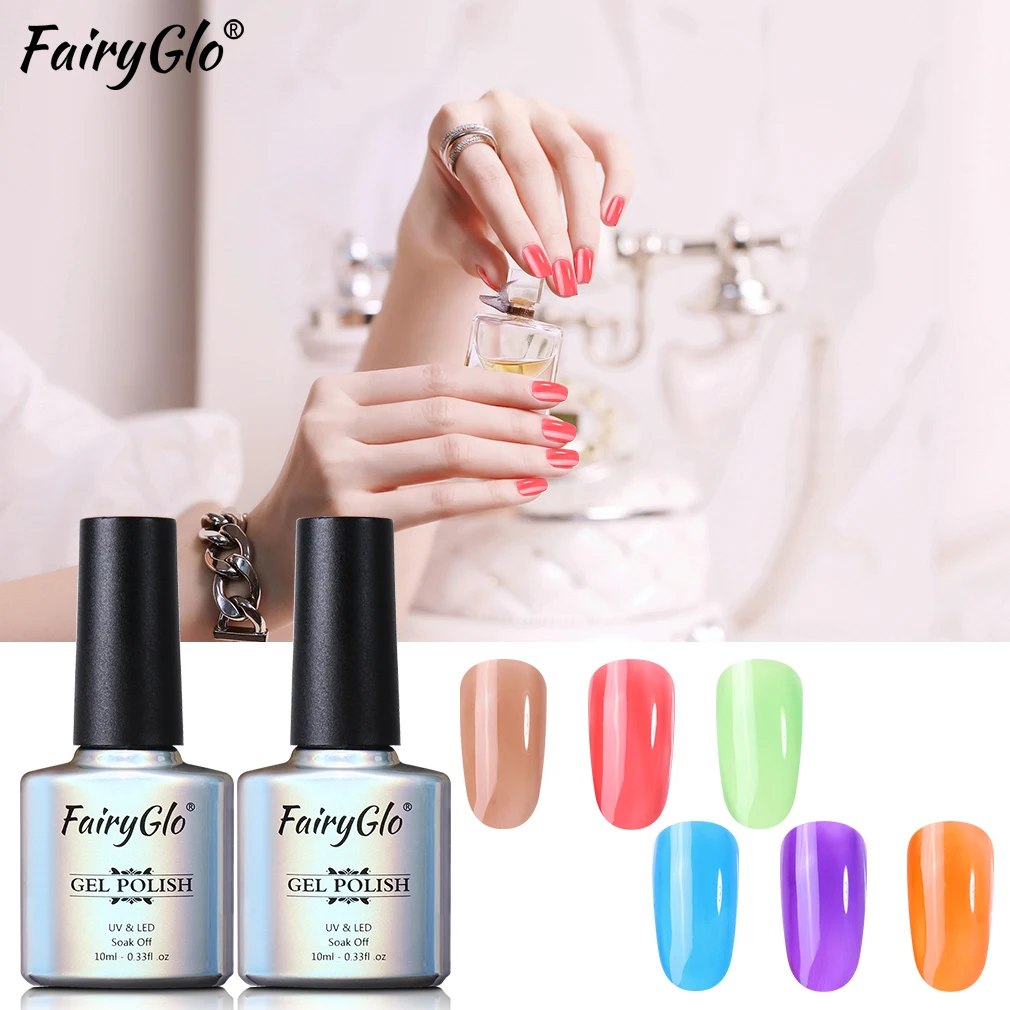 FairyGlo 10 мл Прозрачный драгоценный камень Гель лак для ногтей стеклянная глазурь
