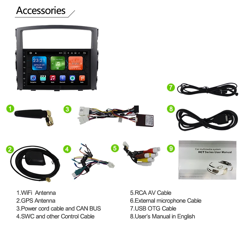 Best 9 inch big screen 8 core Android 9.0 Car DVD GPS for MITSUBISHI PAJERO 2006 2007 2008-2014 2015 car radio stereo 4G RAM 17
