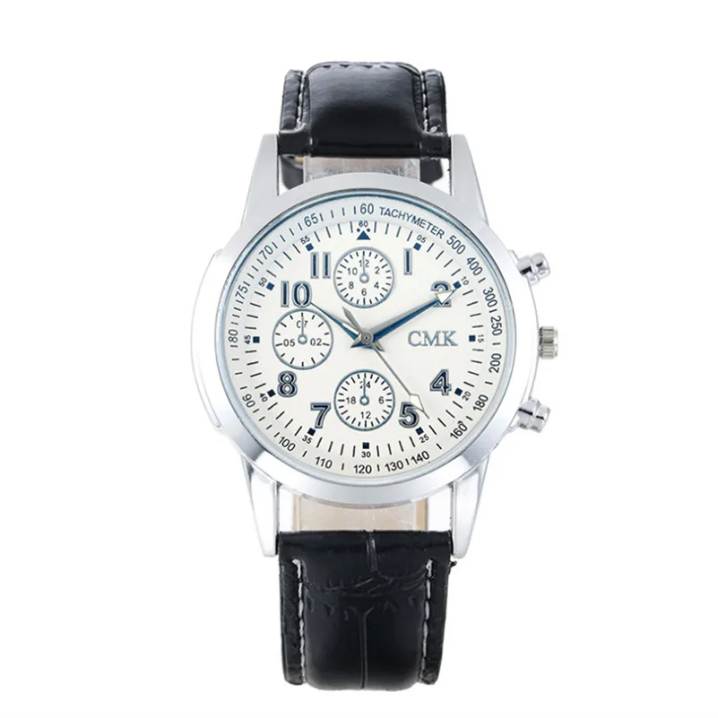New Listing Geneva Men Watch Fashion Male QuartzWatch Three Eye Timing Digital Pointer Business Casual Leather Wrist Watch M22 (4)