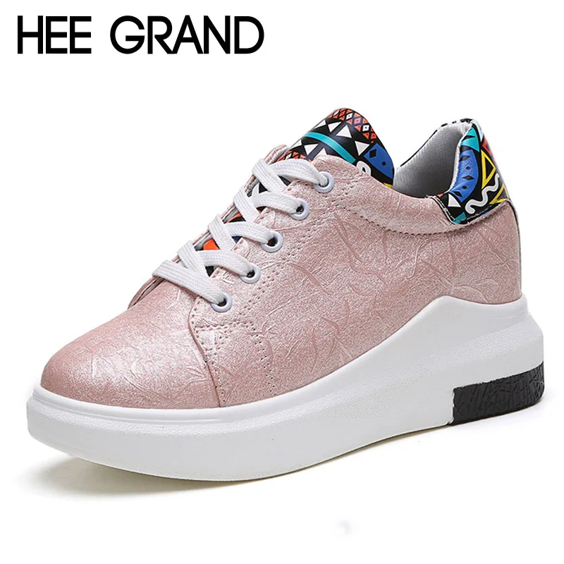 

HEE GRAND 2017 Spring Wedges Printing Platform Shoes Woman Fashion High Heels Casual Women Shoes Size 35-40 XWZ3535